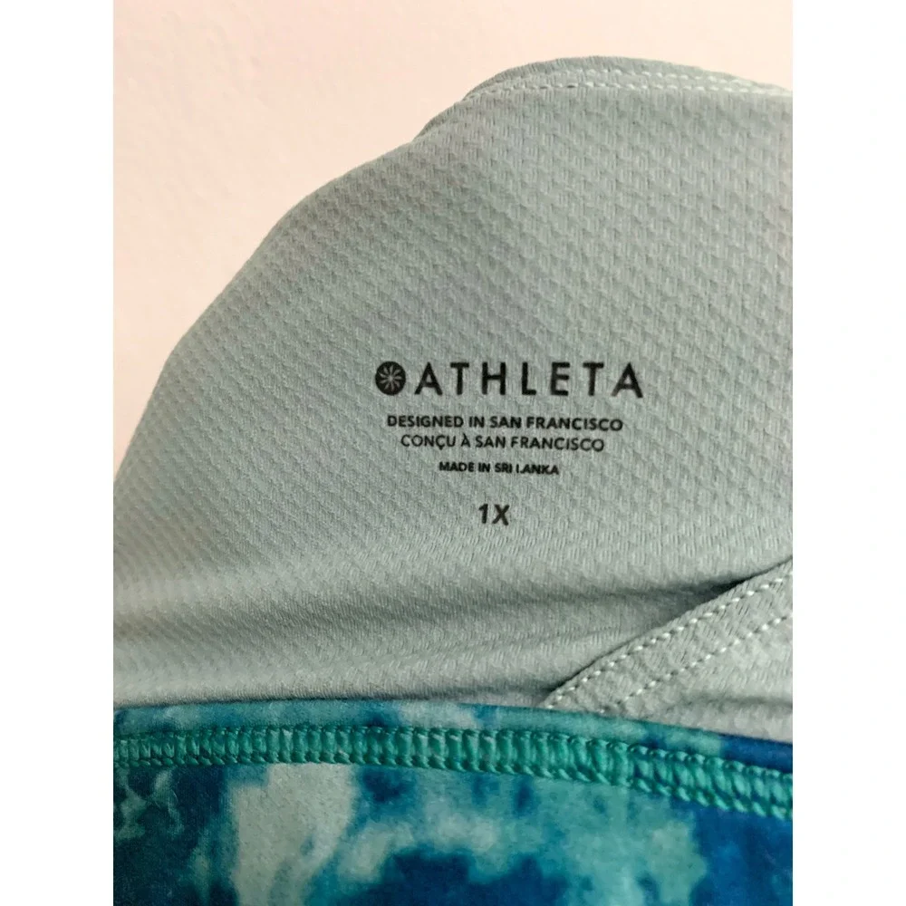 Athleta Exhale Printed Blue Tie Dye Bra Size 1X‎